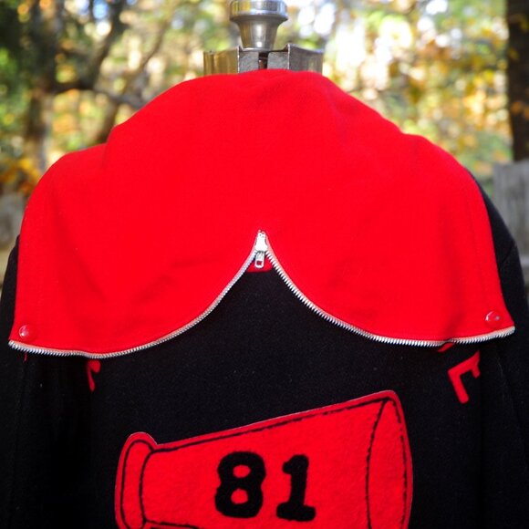 VTG 1981 Varsity Cheerleader Wool Letterman Jacket Woodbridge Quilt Lined M/L - Picture 12 of 14